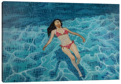 Turquoise Dreams Canvas Art Print - Women's Swimsuit & Bikini Art