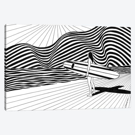 While Waiting For The Waves Canvas Print #IUN40} by Ibrahim Unal Canvas Art Print