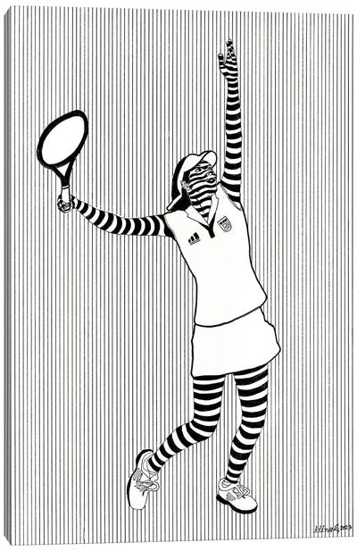 Serving Shot II Canvas Art Print - Tennis Art