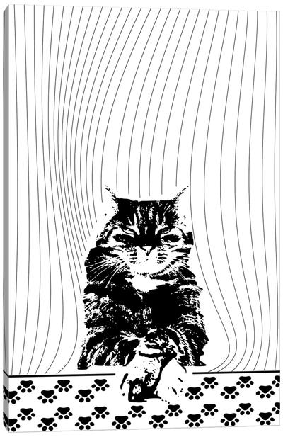 Cat I Canvas Art Print - Line Art