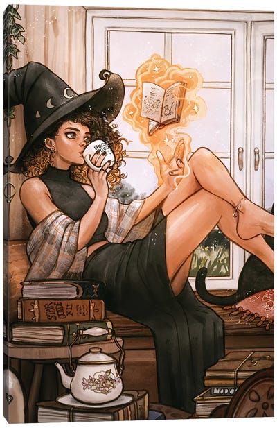 Warm Witch Canvas Art Print - Tea Art