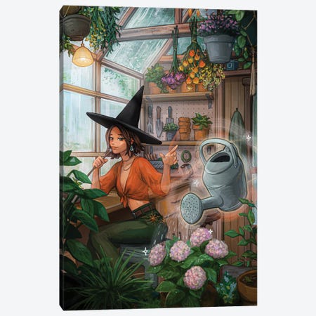 The Witch's Greenhouse Canvas Print #IVD26} by Ivy Dolamore Canvas Art
