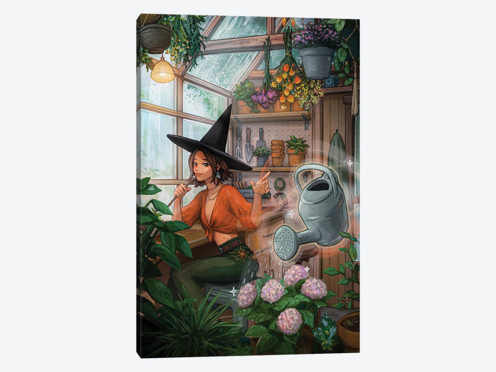 The Witch's Greenhouse by Ivy Dolamore 1-piece Canvas Artwork
