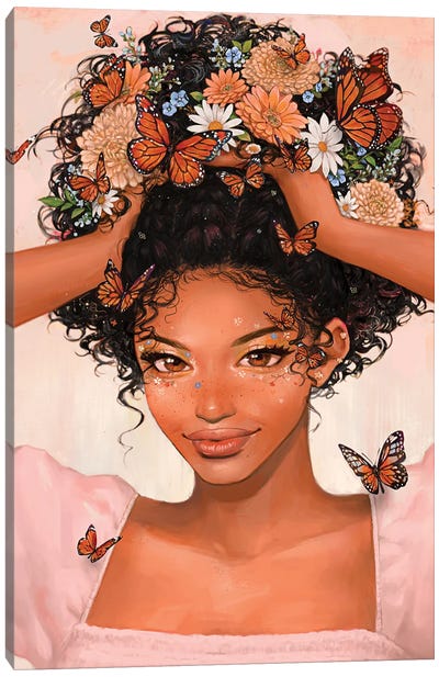 Bouquet Canvas Art Print - Monarch Butterflies
