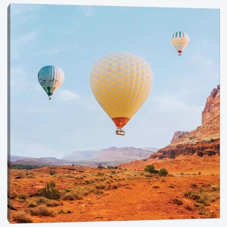 Hot Air Balloons Over Texas Desert Canvas Print #IVG105} by Ievgeniia Bidiuk Canvas Artwork