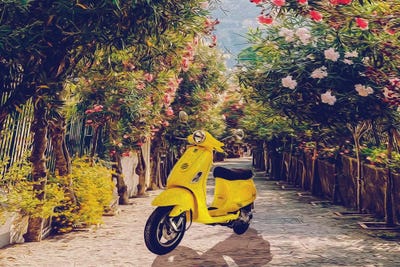 Scooter On An Old Italian Street by Ievgeniia Bidiuk acrylic art print