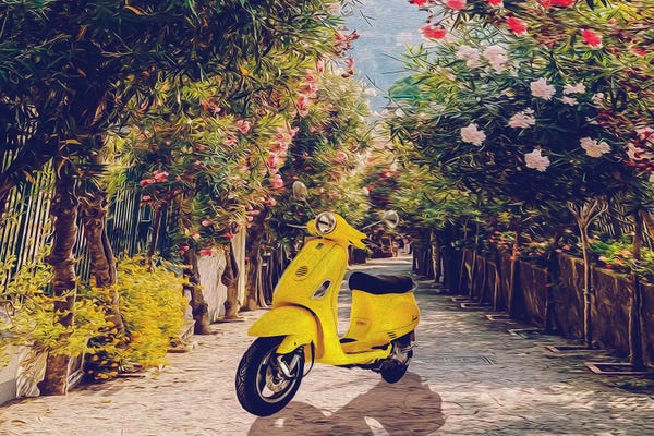 Scooters: Scooter On An Old Italian Street by Ievgeniia Bidiuk