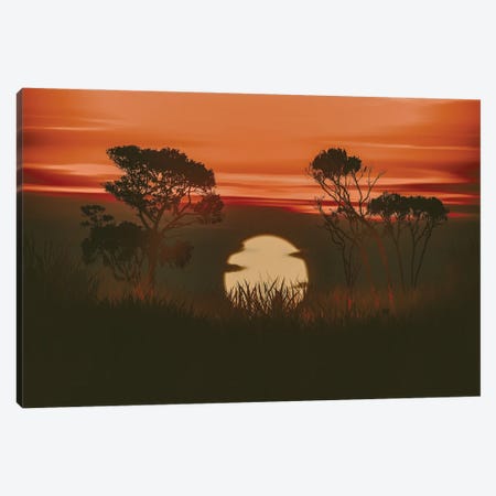 Orange Sunset In The Meadow Canvas Print #IVG116} by Ievgeniia Bidiuk Canvas Art Print