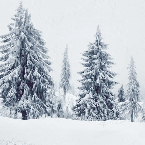 Snowscapes: Christmas Trees by Ievgeniia Bidiuk
