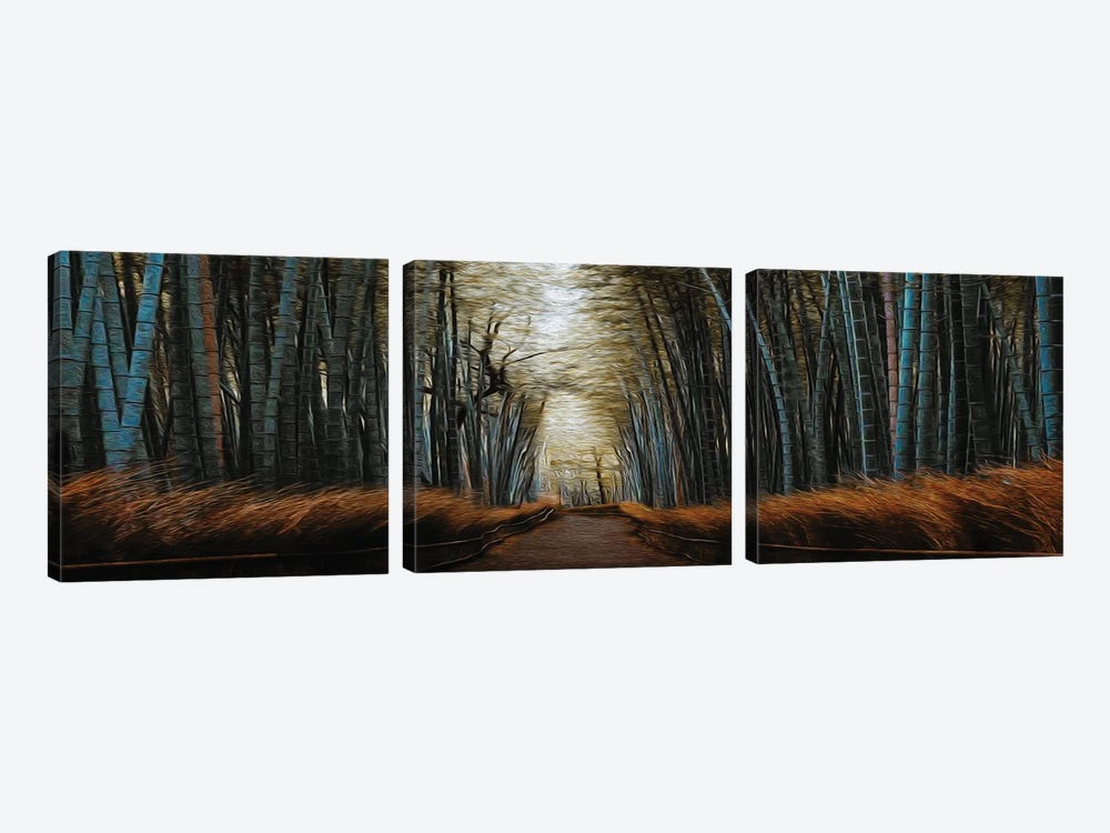 Sagano Bamboo Grove by Ievgeniia Bidiuk 3-piece Canvas Art Print