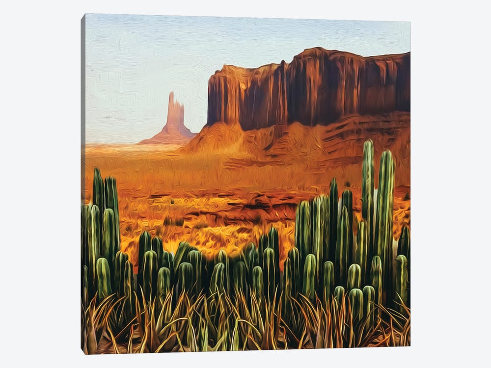 Сacti In The Texas Desert by Ievgeniia Bidiuk 1-piece Canvas Art