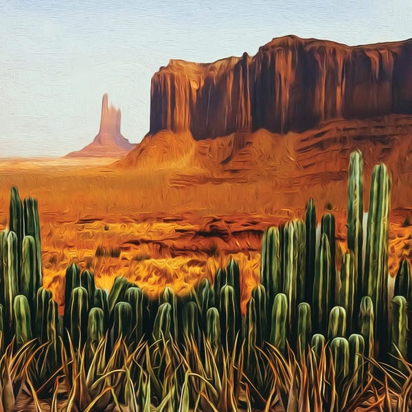 Cliffs: Сacti In The Texas Desert by Ievgeniia Bidiuk