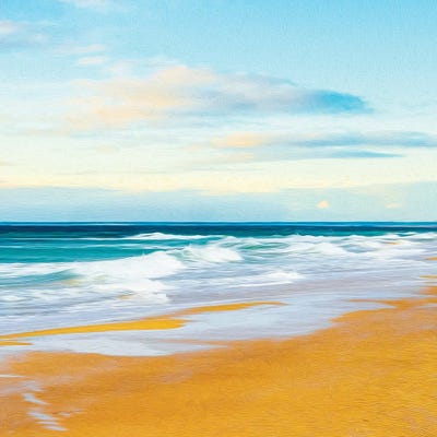 Big Turquoise Waves by Ievgeniia Bidiuk acrylic art print