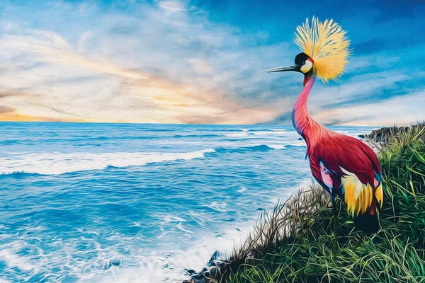 Ievgeniia Bidiuk: Crown Crane by Ievgeniia Bidiuk