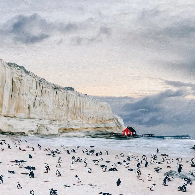 Penguins Of The Icy Ocean by Ievgeniia Bidiuk wall art