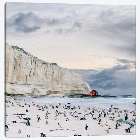 Penguins Of The Icy Ocean Canvas Print #IVG144} by Ievgeniia Bidiuk Canvas Art