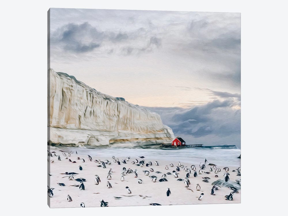 Penguins Of The Icy Ocean by Ievgeniia Bidiuk 1-piece Canvas Art Print