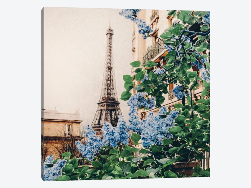Blooming Lilacs Of Of Paris by Ievgeniia Bidiuk 1-piece Canvas Art