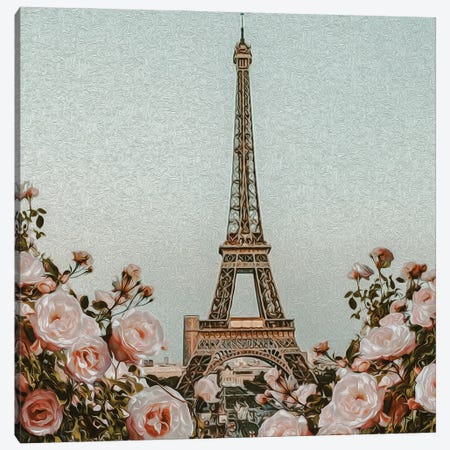 Vintage Paris Postcard Canvas Print #IVG172} by Ievgeniia Bidiuk Canvas Artwork