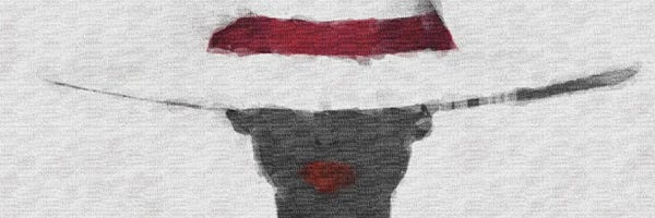 Ievgeniia Bidiuk: The Face Of A Woman In A White Hat by Ievgeniia Bidiuk