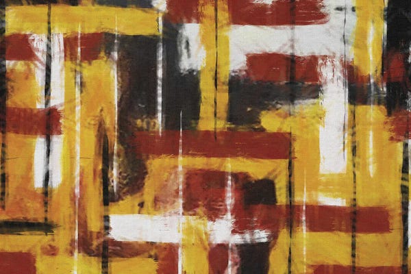 Ievgeniia Bidiuk: Abstraction With Stripes In Yellow by Ievgeniia Bidiuk