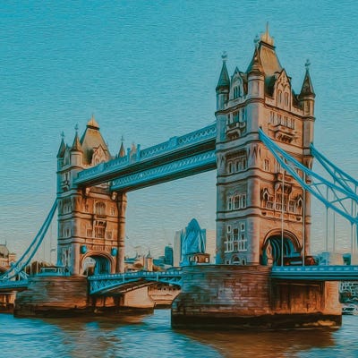 Tower Bridge by Ievgeniia Bidiuk metal wall art