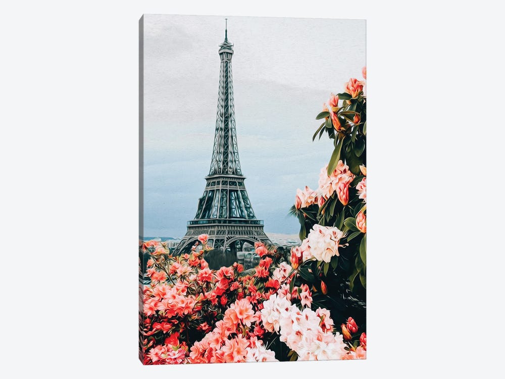 Blooming Roses And Azalea Of Paris by Ievgeniia Bidiuk 1-piece Canvas Print