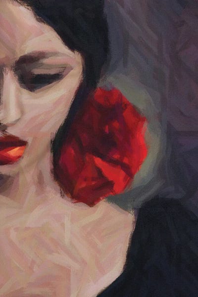 Portrait Of A Spanish Dancer by Ievgeniia Bidiuk framed canvas print