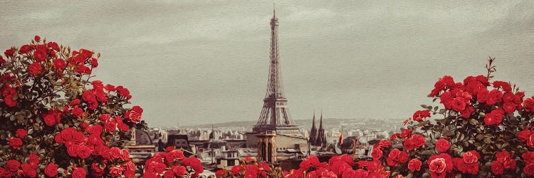 Vintage Paris Background With Flowers