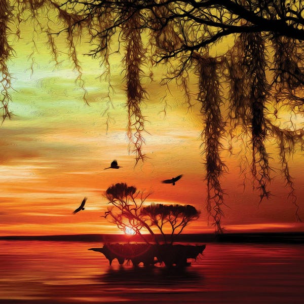 Ievgeniia Bidiuk: Bright Drawing Of A Small Island In The Tropics by Ievgeniia Bidiuk