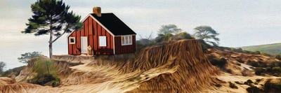 House On A Hill Near The Sea by Ievgeniia Bidiuk canvas print