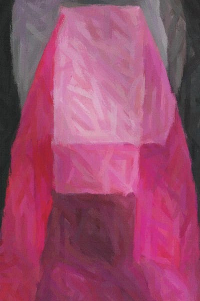 Geometric Abstraction With A Bright Pink Accent by Ievgeniia Bidiuk framed wall art