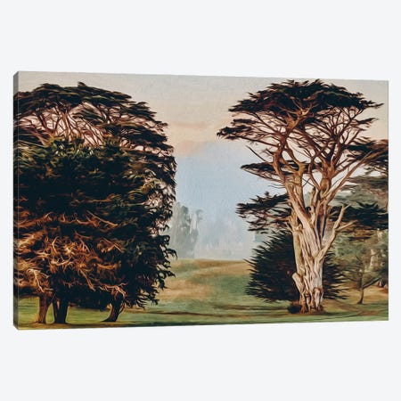 A Square With Large Trees Canvas Print #IVG279} by Ievgeniia Bidiuk Canvas Print