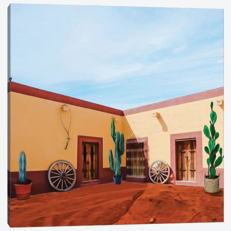 A Farmhouse In The Mexican Desert Canvas Print #IVG281} by Ievgeniia Bidiuk Canvas Wall Art