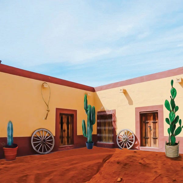 Ievgeniia Bidiuk: A Farmhouse In The Mexican Desert by Ievgeniia Bidiuk