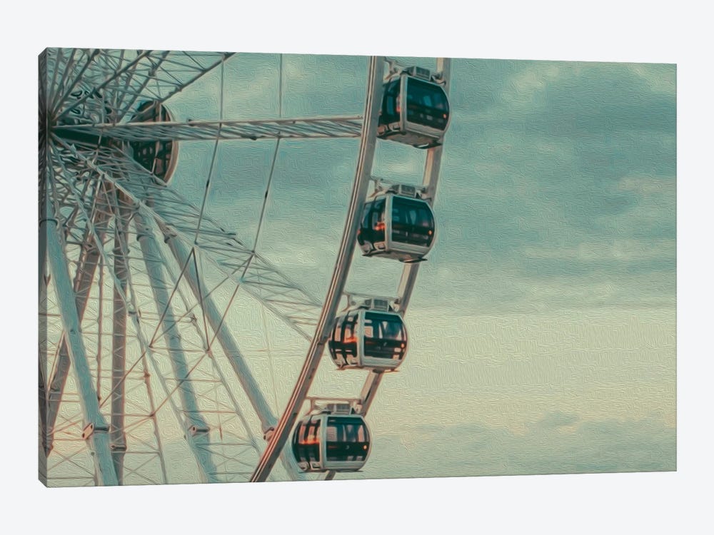 Ferris Wheel Vintage Picture by Ievgeniia Bidiuk 1-piece Art Print