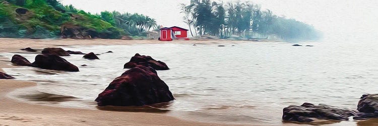 Red House On The Beach By The Sea