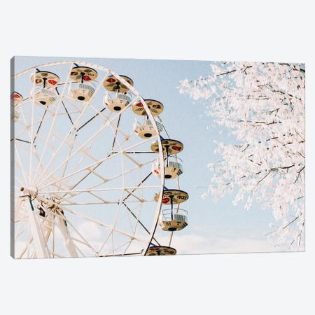 Blooming Cherry On The Background Of The Ferris Wheel In Spring Canvas Print #IVG316} by Ievgeniia Bidiuk Canvas Art Print