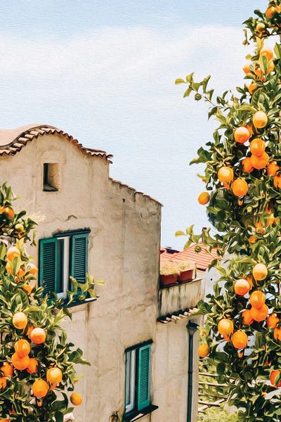 Ievgeniia Bidiuk: Branches With Ripe Tangerines by Ievgeniia Bidiuk