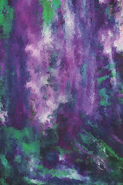 Ievgeniia Bidiuk: Abstraction In Green And Purple by Ievgeniia Bidiuk