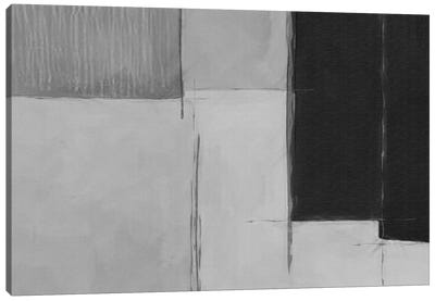 Black And White Abstraction Canvas Art Print - Brutalism