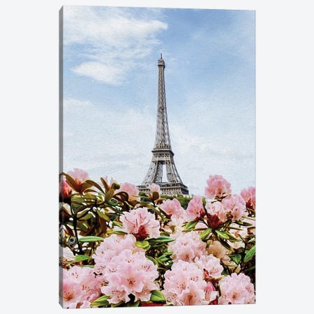 Blooming Pink Azalea Of Paris Canvas Print #IVG350} by Ievgeniia Bidiuk Canvas Art