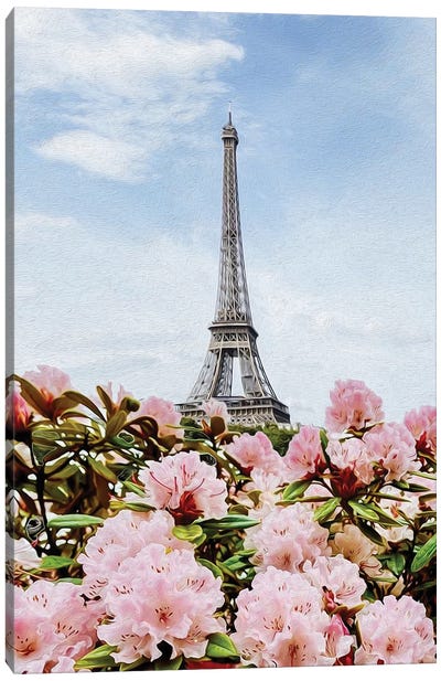Blooming Pink Azalea Of Paris Canvas Art Print