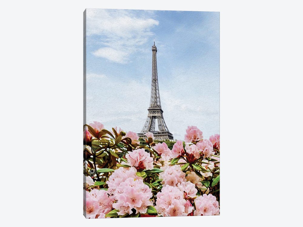 Blooming Pink Azalea Of Paris by Ievgeniia Bidiuk 1-piece Canvas Print