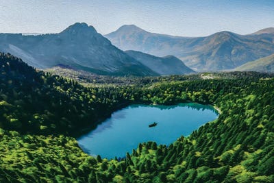 Lake In The Mountains by Ievgeniia Bidiuk framed wall art