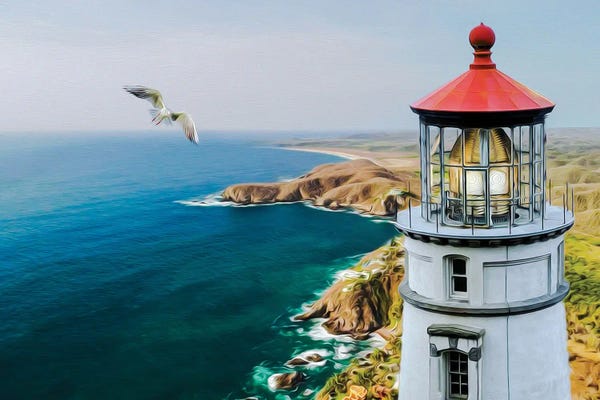 Ievgeniia Bidiuk: Lighthouse Close-up by Ievgeniia Bidiuk