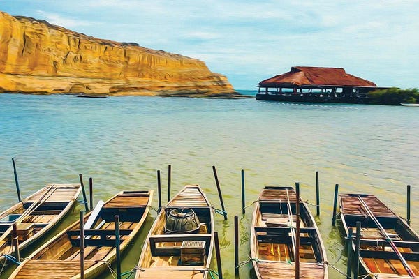Ievgeniia Bidiuk: Fishing Village by Ievgeniia Bidiuk