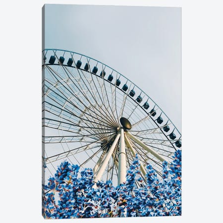 Lavender In Bloom Against The Backdrop Of The Ferris Wheel Canvas Print #IVG407} by Ievgeniia Bidiuk Art Print