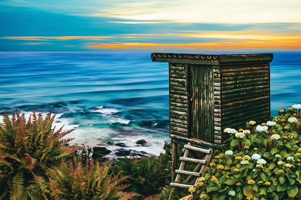 Ievgeniia Bidiuk: A Small Wooden House By The Sea by Ievgeniia Bidiuk