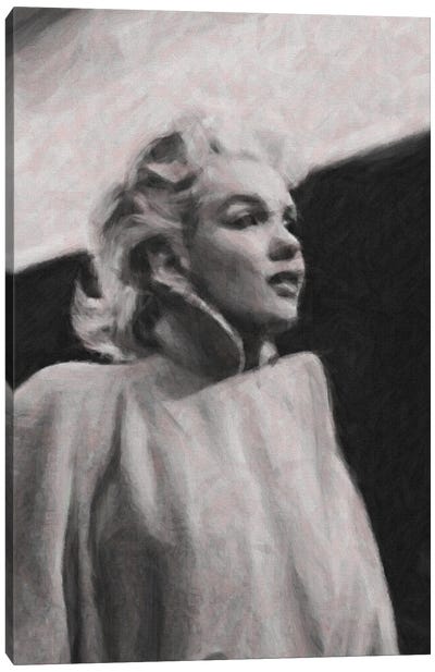 Marilyn Monroe Portrait In Pastel, Acrylics, Graphite On Fabric Canvas Art Print - Marilyn Monroe